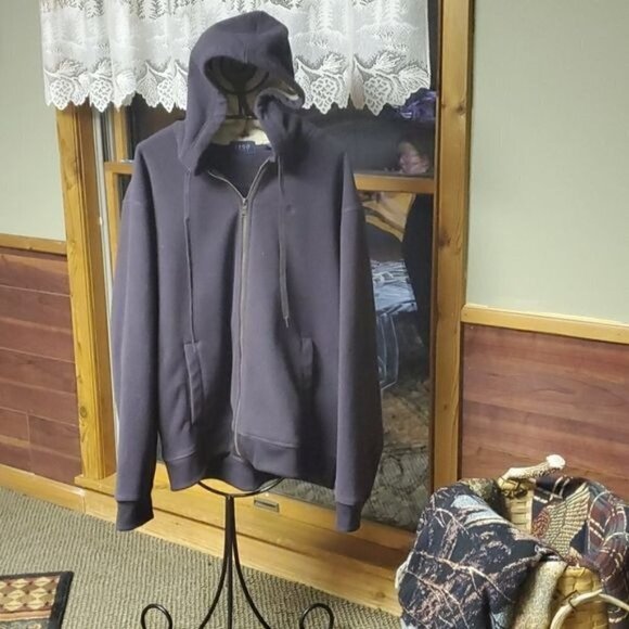 IZOD Jeans Gray Fleece Sz. 2XL Full Zippered Hoodie with Pockets - Picture 2 of 9